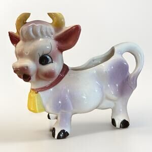 Cow Creamer Ceramic 1960’s Made in Japan Kitschy vintage 5x3”